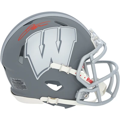 Jonathan Taylor Wisconsin Badgers Autographed Riddell 2024 Slate Speed Mini Helmet