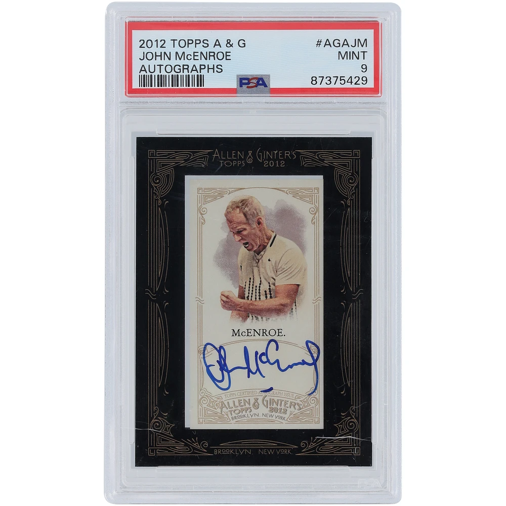 John McEnroe Tennis Autographed 2012 Topps Allen & Ginter Mini Autographs #AGA-JM PSA Authenticated 9 Card