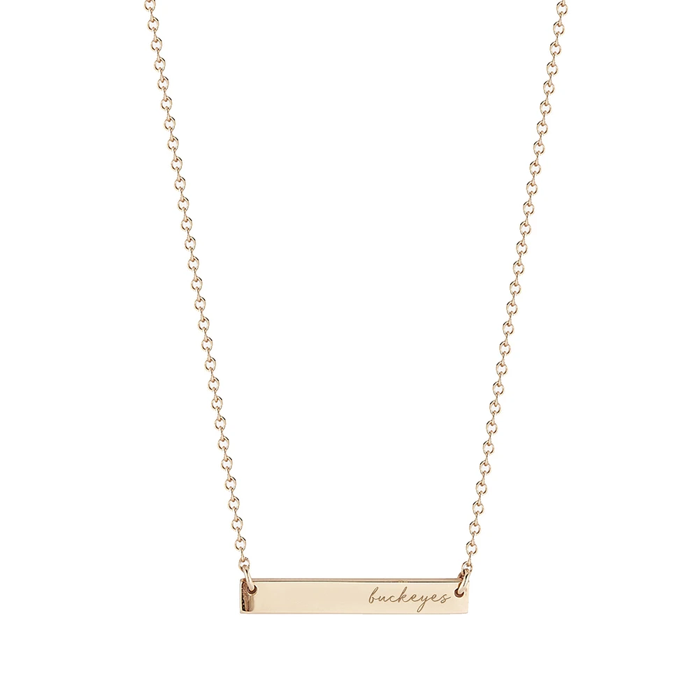 Kyle Cavan Ohio State Buckeyes Gold Horizontal Bar Necklace