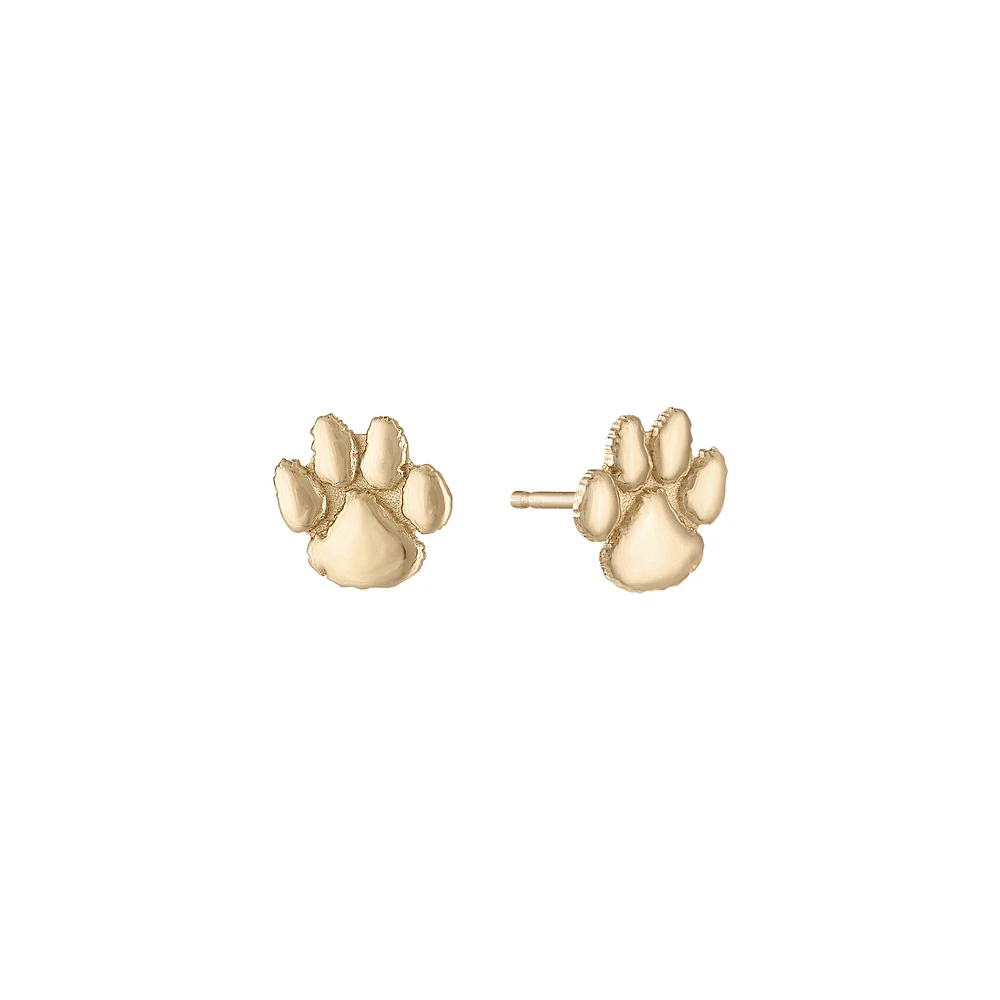 Kyle Cavan Clemson Tigers Gold Logo Stud Earrings