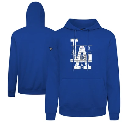 Men's Levelwear Royal Los Angeles Dodgers Distressed Podium Acumen Pullover Hoodie