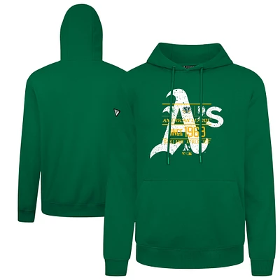 Men's Levelwear Green Athletics Distressed Podium Acumen Pullover Hoodie