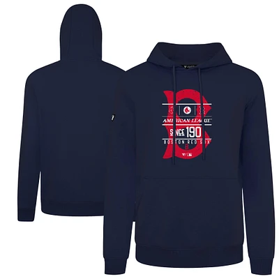 Men's Levelwear Navy Boston Red Sox Distressed Podium Acumen Pullover Hoodie