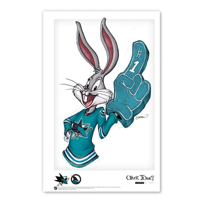 Bugs Bunny San Jose Sharks 11" x 17" Looney Tunes Poster Print