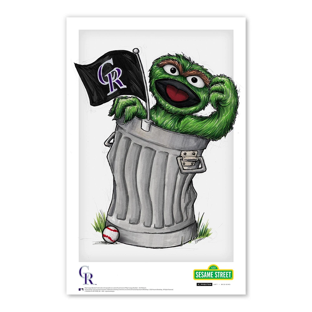 Oscar the Grouch Colorado Rockies 11" x 17" Sesame Street Poster Print