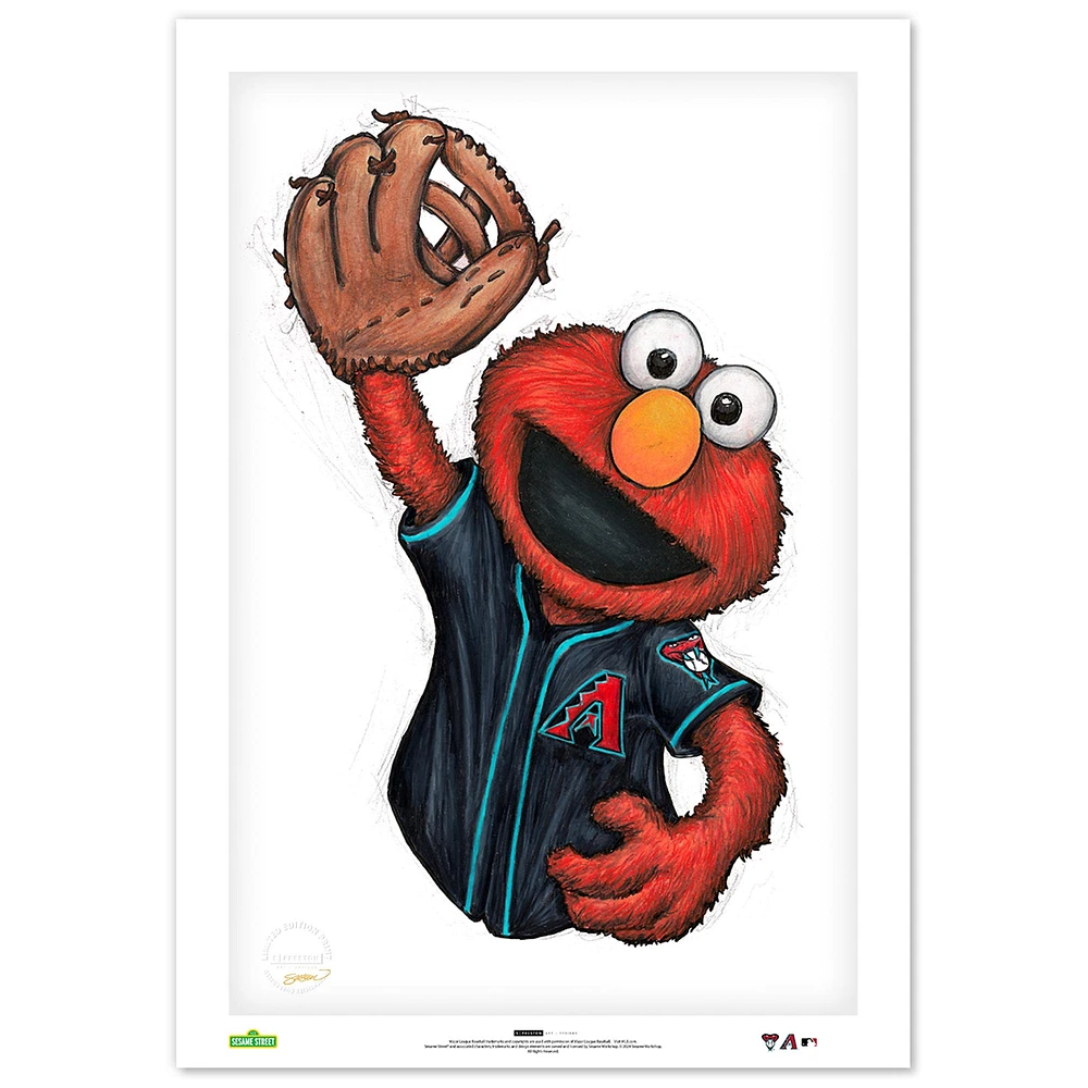 Arizona Diamondbacks Elmo 14" x 20" Sesame Street Fine Art Print - Limited Edition of 100