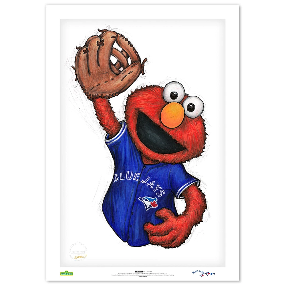 Toronto Blue Jays Elmo 14" x 20" Sesame Street Fine Art Print - Limited Edition of 100