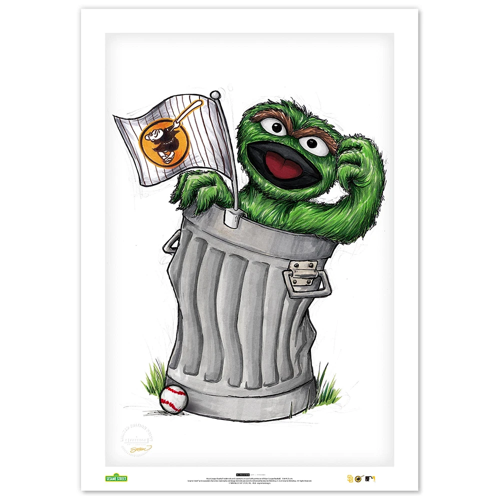 San Diego Padres 24" x 36" Sesame Street Fine Art Poster