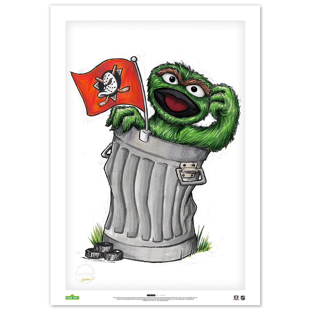 Anaheim Ducks 24" x 36" Sesame Street Fine Art Poster