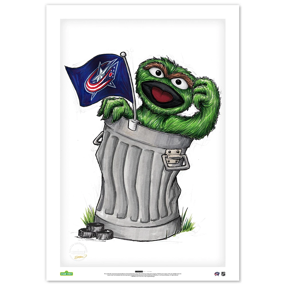 Columbus Blue Jackets 24" x 36" Sesame Street Fine Art Poster