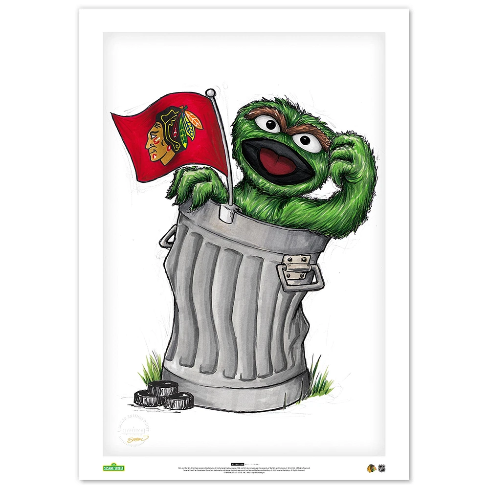 Chicago Blackhawks 24" x 36" Sesame Street Fine Art Poster