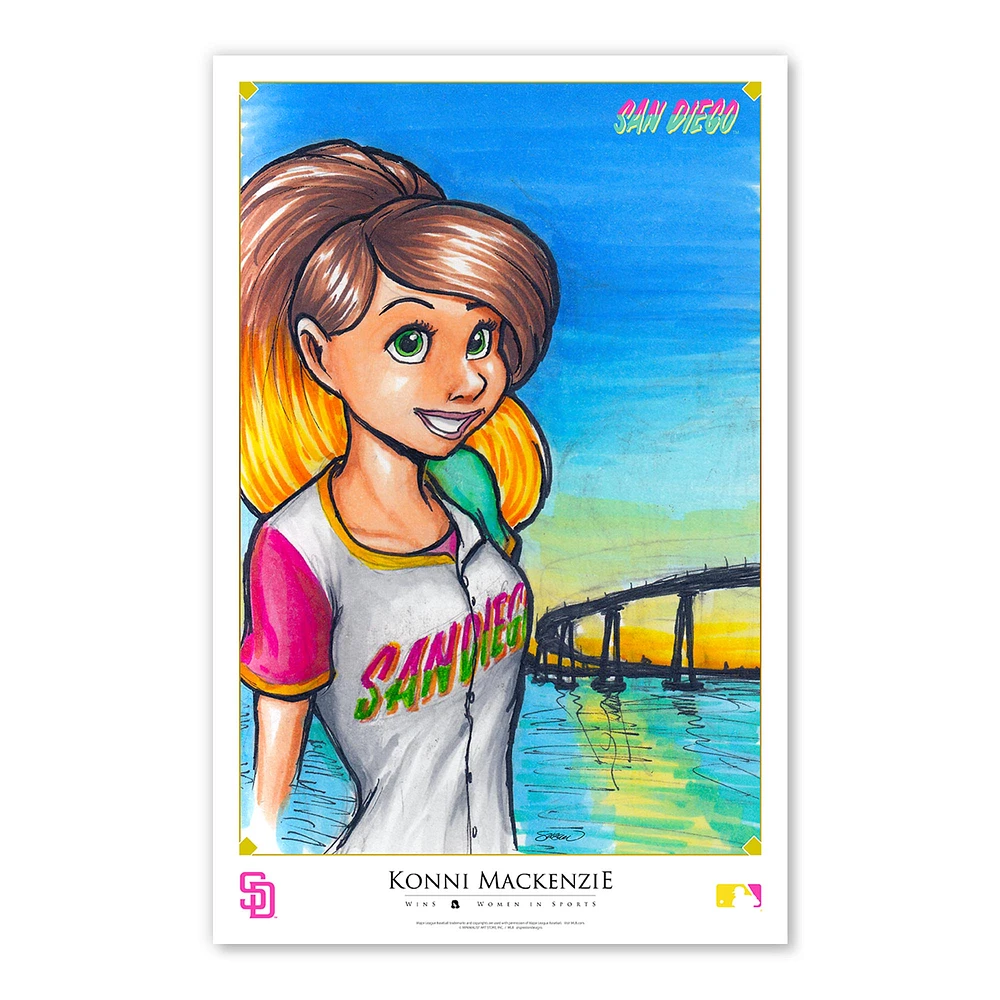 San Diego Padres 11" x 17" Konni Mackenzie Women In Sports Poster