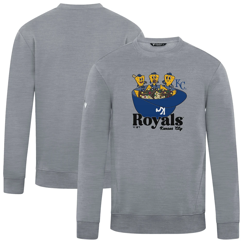 Men's Levelwear Gray Kansas City Royals Zane Ballpark Food Pullover Sweatshirt