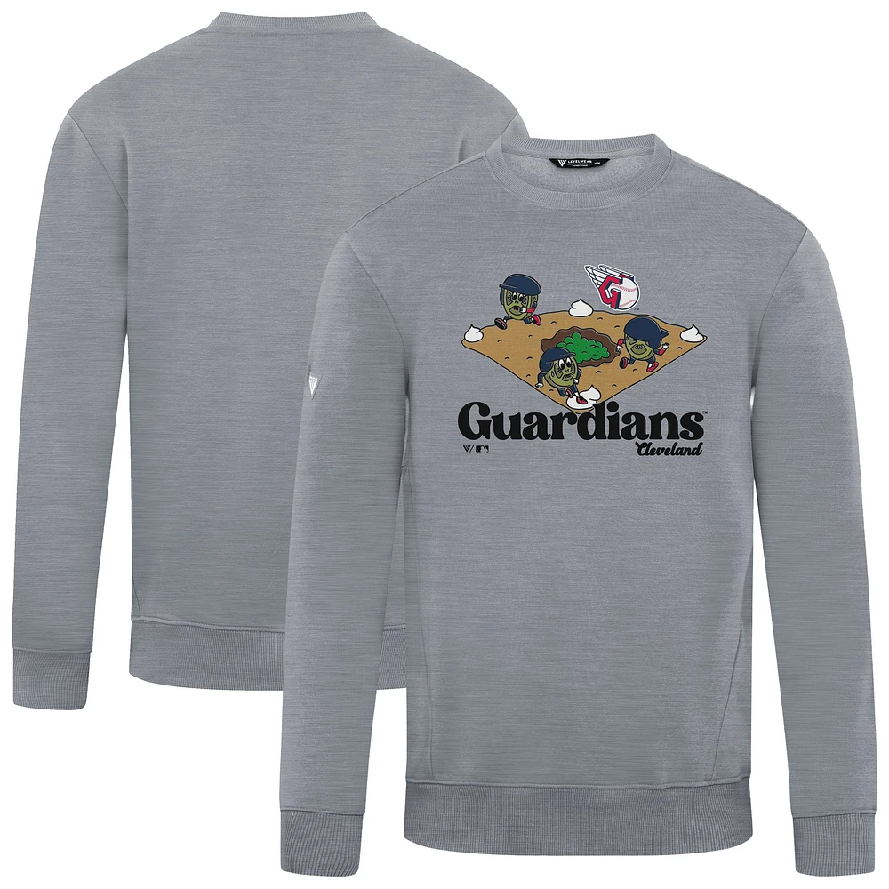 Men's Levelwear Gray Cleveland Guardians Zane Ballpark Food Pullover Sweatshirt