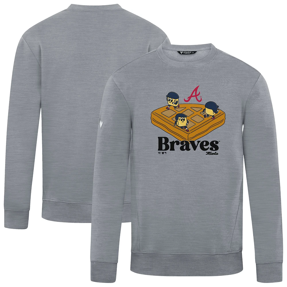 Men's Levelwear Gray Atlanta Braves Zane Ballpark Food Pullover Sweatshirt