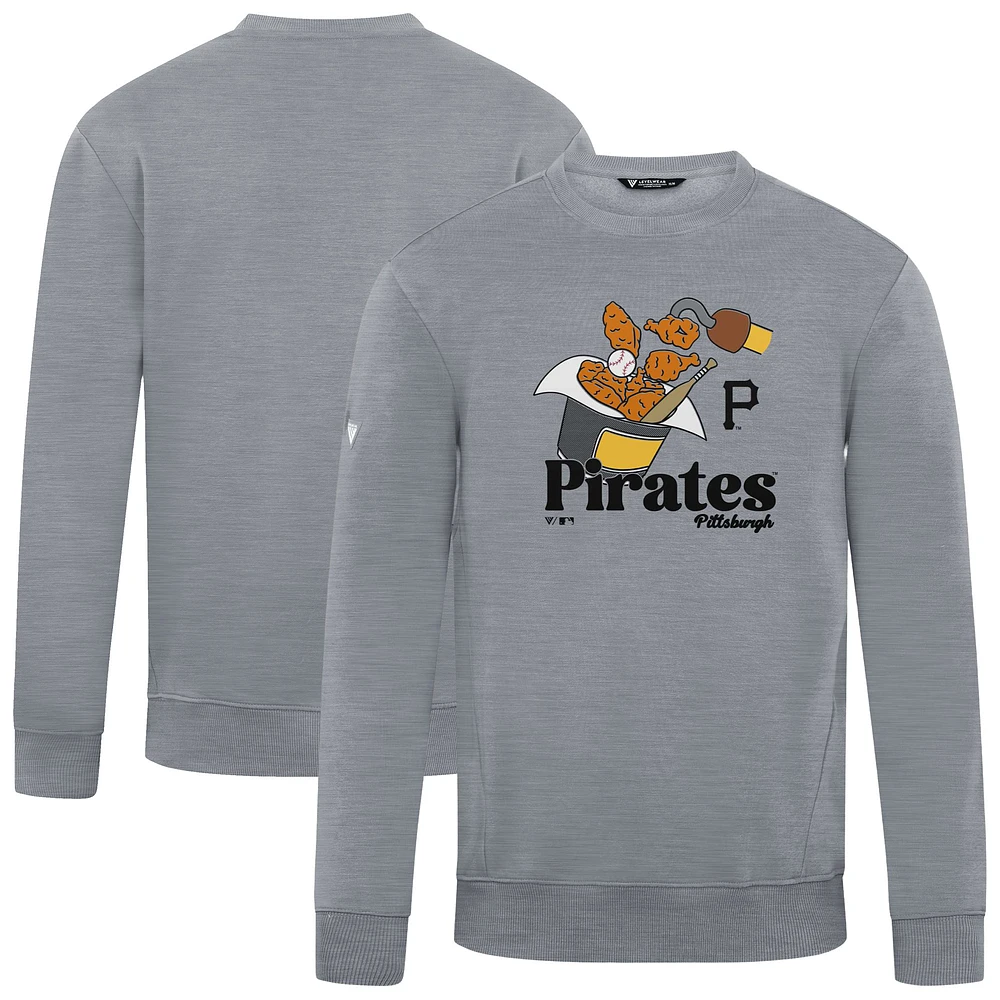 Men's Levelwear Gray Pittsburgh Pirates Zane Ballpark Food Pullover Sweatshirt