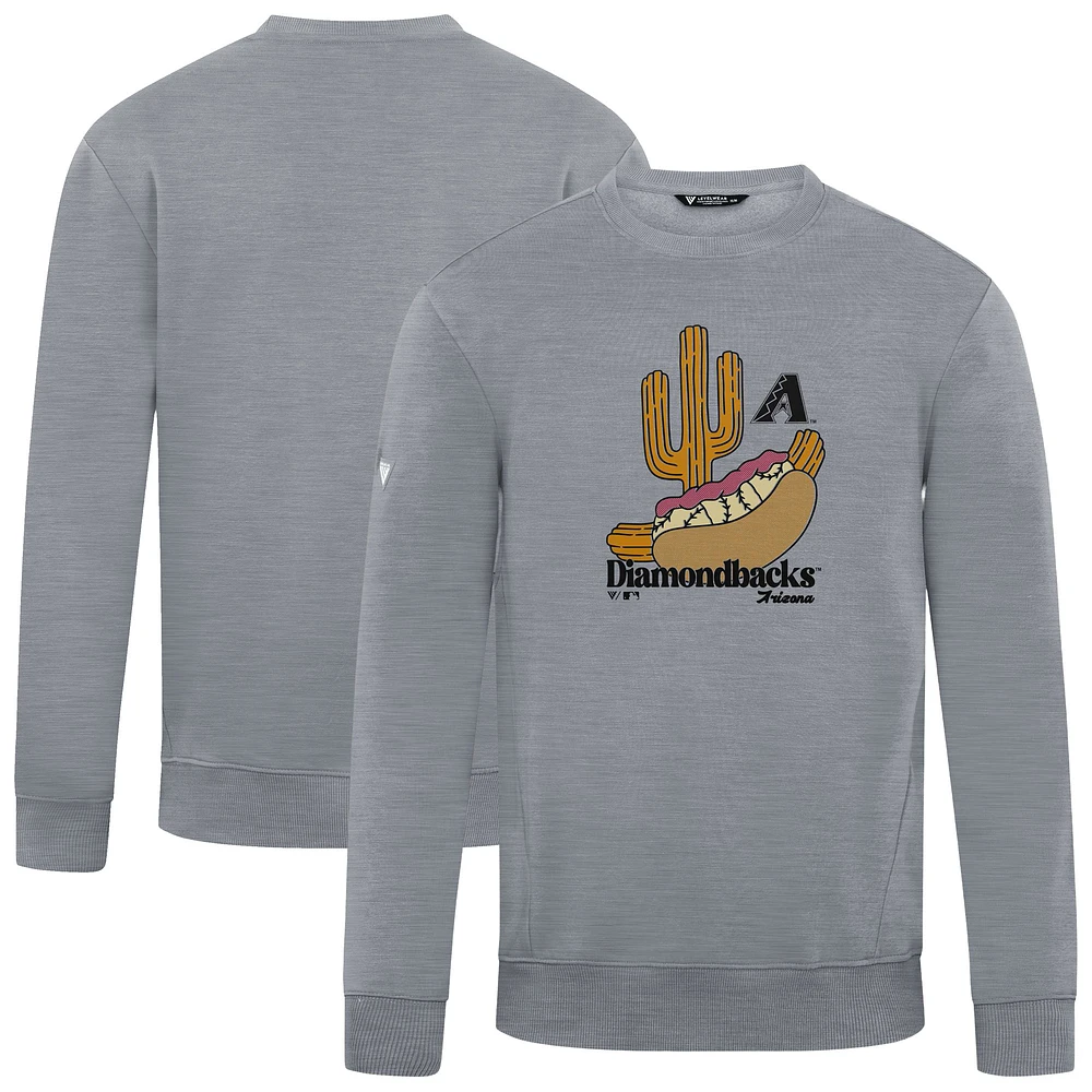 Men's Levelwear Gray Arizona Diamondbacks Zane Ballpark Food Pullover Sweatshirt