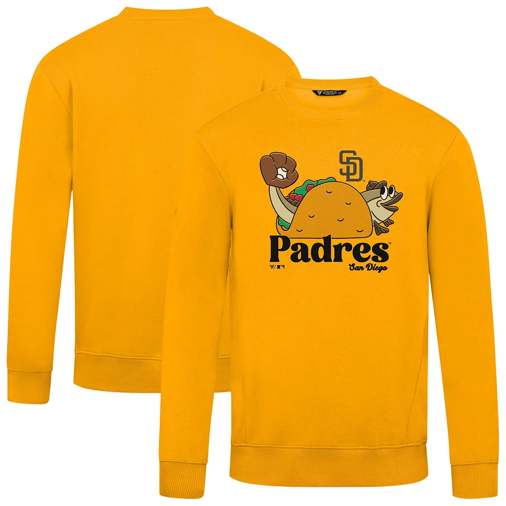 Men's Levelwear Gold San Diego Padres Zane Ballpark Food Pullover Sweatshirt