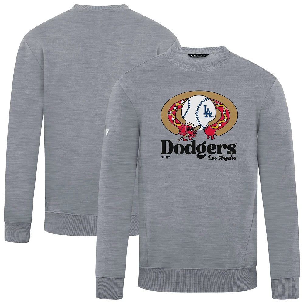 Men's Levelwear Gray Los Angeles Dodgers Zane Ballpark Food Pullover Sweatshirt