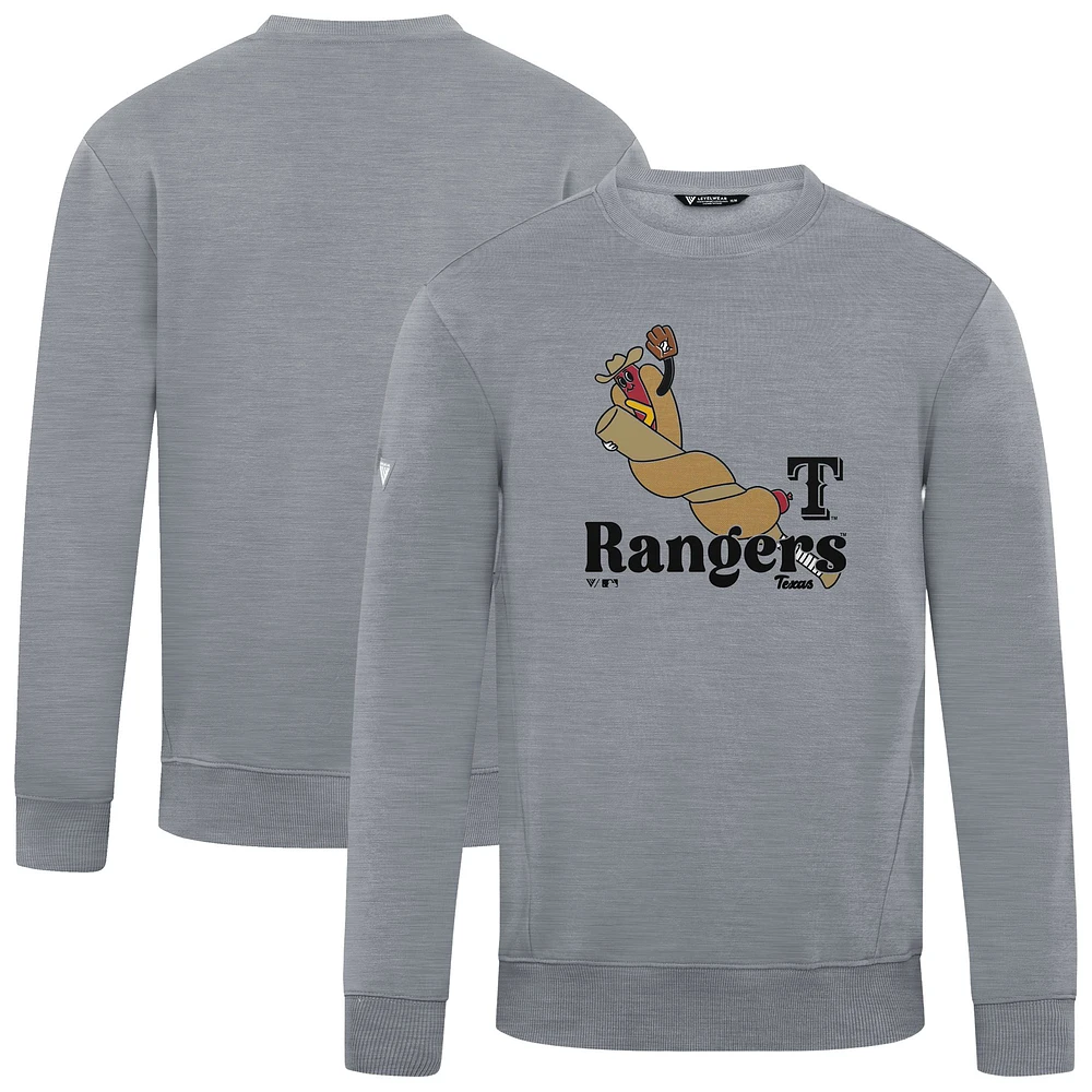 Men's Levelwear Gray Texas Rangers Zane Ballpark Food Pullover Sweatshirt