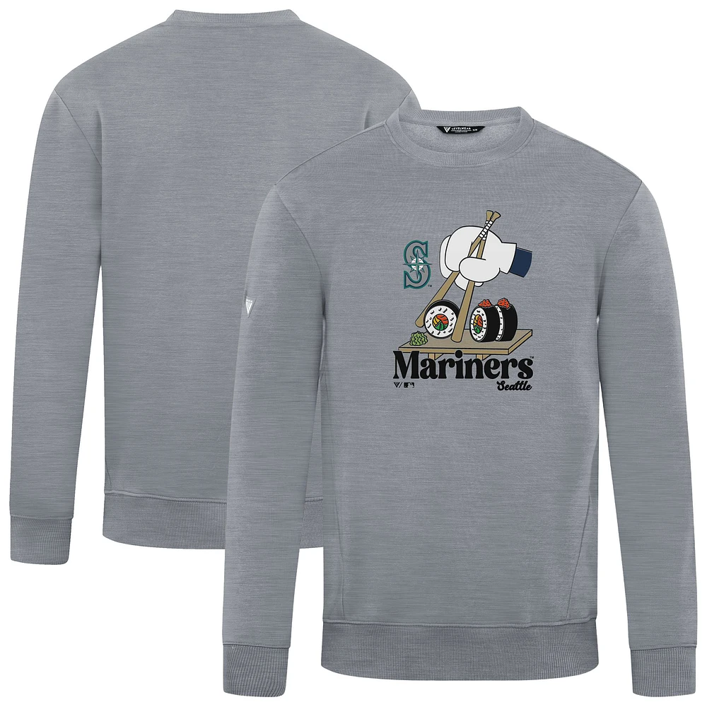 Men's Levelwear Gray Seattle Mariners Zane Ballpark Food Pullover Sweatshirt