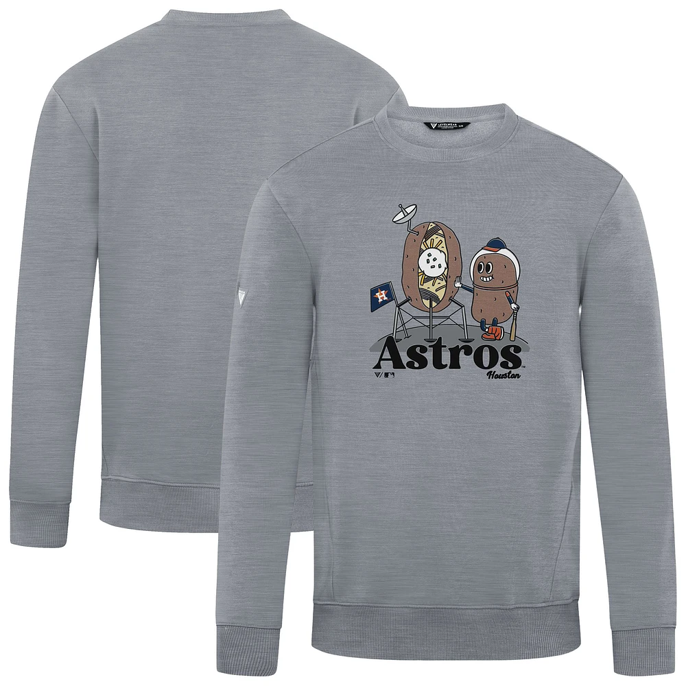 Men's Levelwear Gray Houston Astros Zane Ballpark Food Pullover Sweatshirt