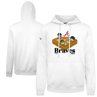 Men's Levelwear White Atlanta Braves Podium Ballpark Food Pullover Hoodie