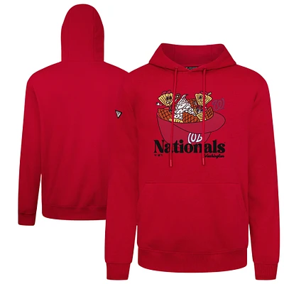 Men's Levelwear Red Washington Nationals Podium Ballpark Food Pullover Hoodie