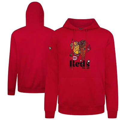 Men's Levelwear Red Cincinnati Reds Podium Ballpark Food Pullover Hoodie