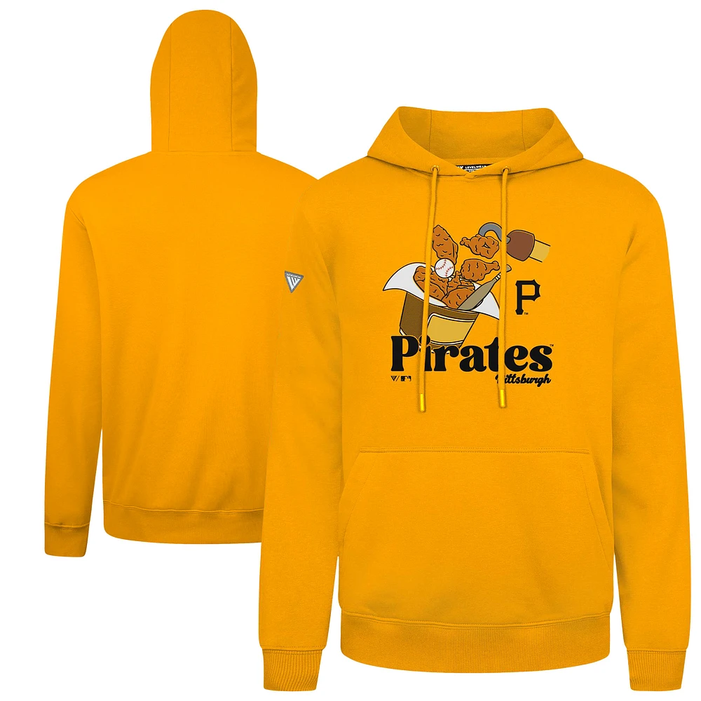 Men's Levelwear Gold Pittsburgh Pirates Podium Ballpark Food Pullover Hoodie