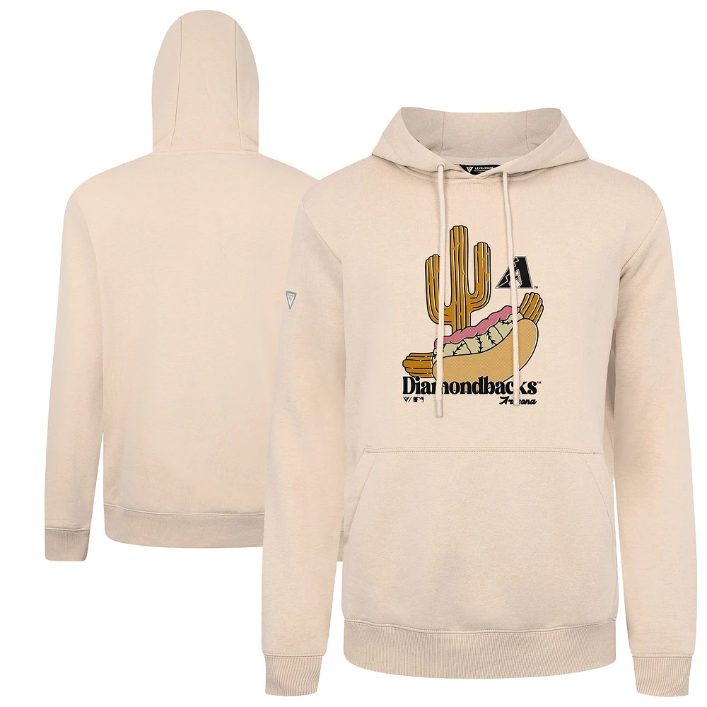 Men's Levelwear Khaki Arizona Diamondbacks Podium Ballpark Food Pullover Hoodie