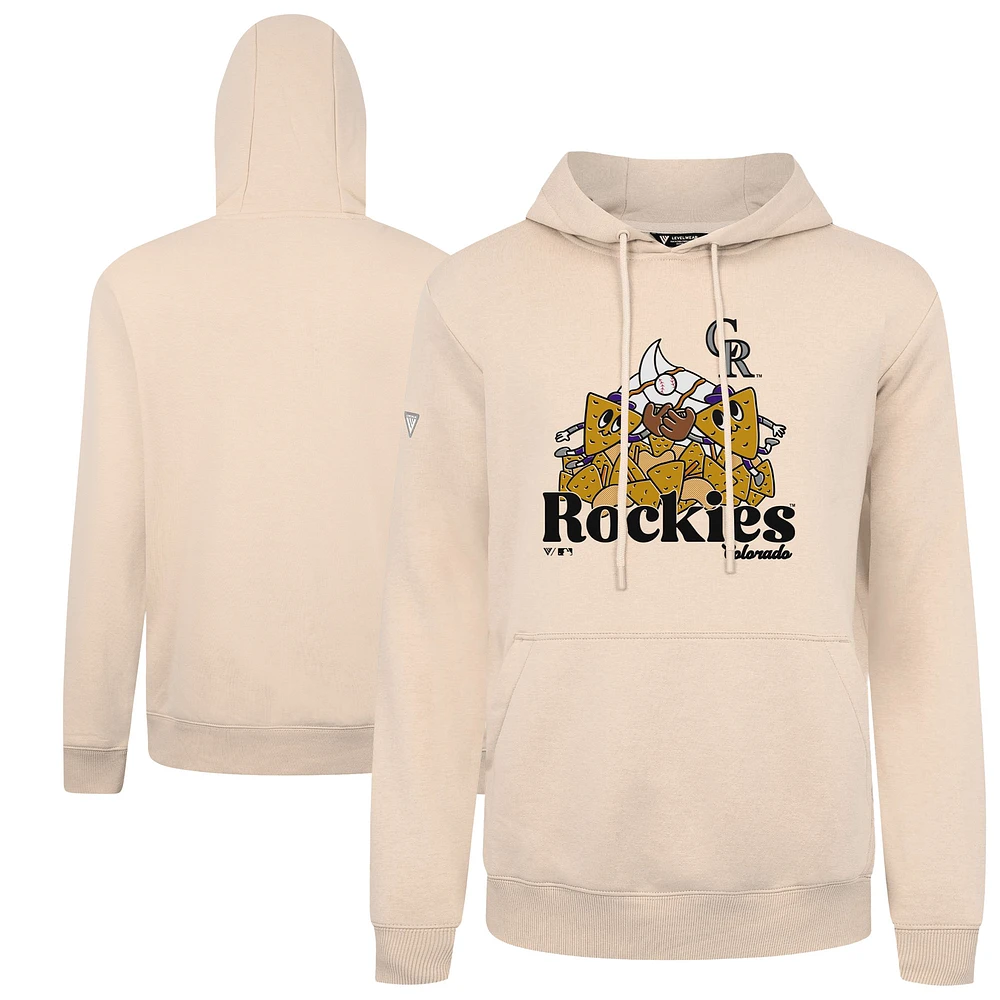 Men's Levelwear Khaki Colorado Rockies Podium Ballpark Food Pullover Hoodie
