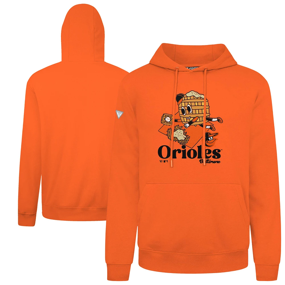 Men's Levelwear Orange Baltimore Orioles Podium Ballpark Food Pullover Hoodie