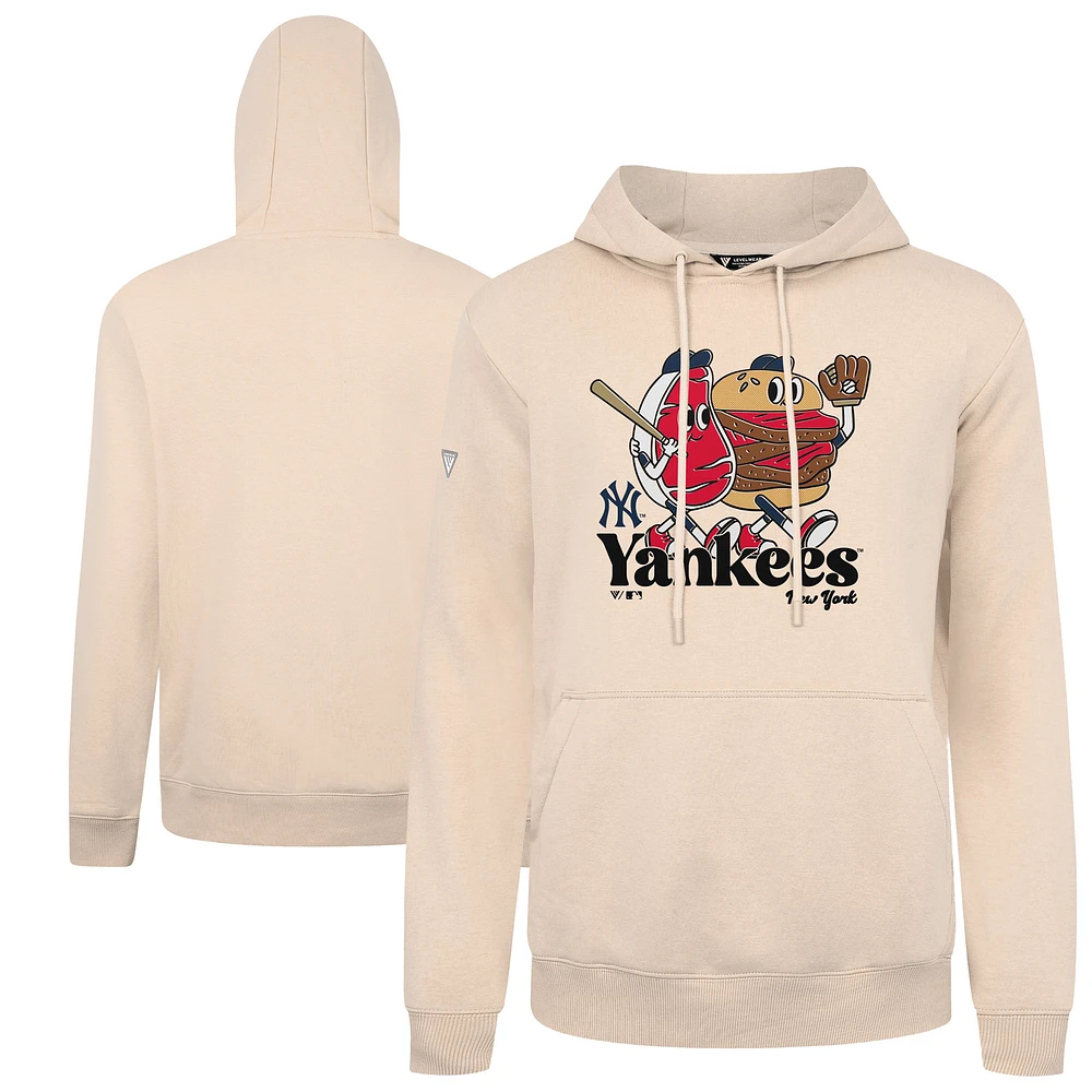 Men's Levelwear Khaki New York Yankees Podium Ballpark Food Pullover Hoodie