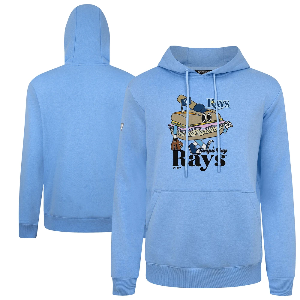 Men's Levelwear Light Blue Tampa Bay Rays Podium Ballpark Food Pullover Hoodie