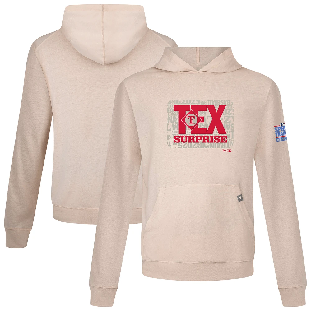 Men's Levelwear Khaki Texas Rangers 2025 Spring Training Relay Pullover Hoodie