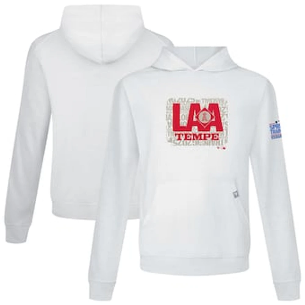 Men's Levelwear White Los Angeles Angels 2025 Spring Training Relay Pullover Hoodie