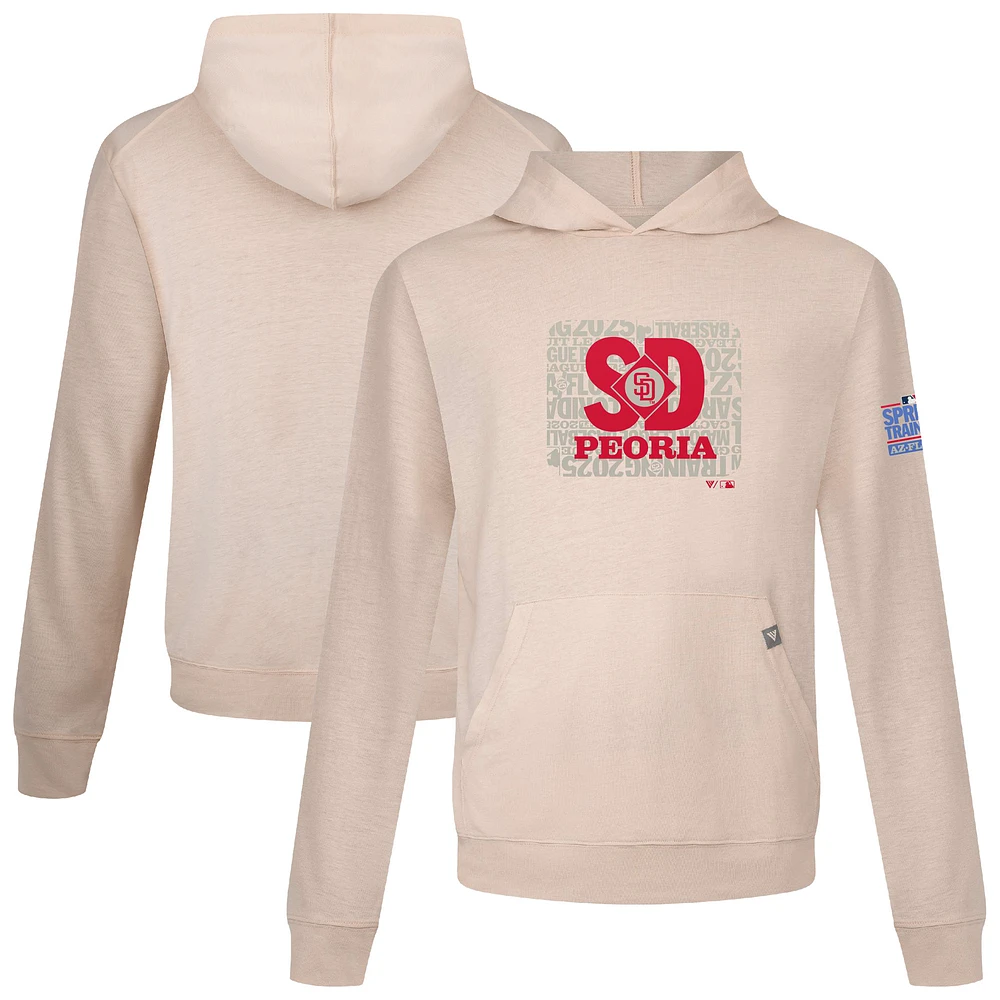 Men's Levelwear Khaki San Diego Padres 2025 Spring Training Relay Pullover Hoodie