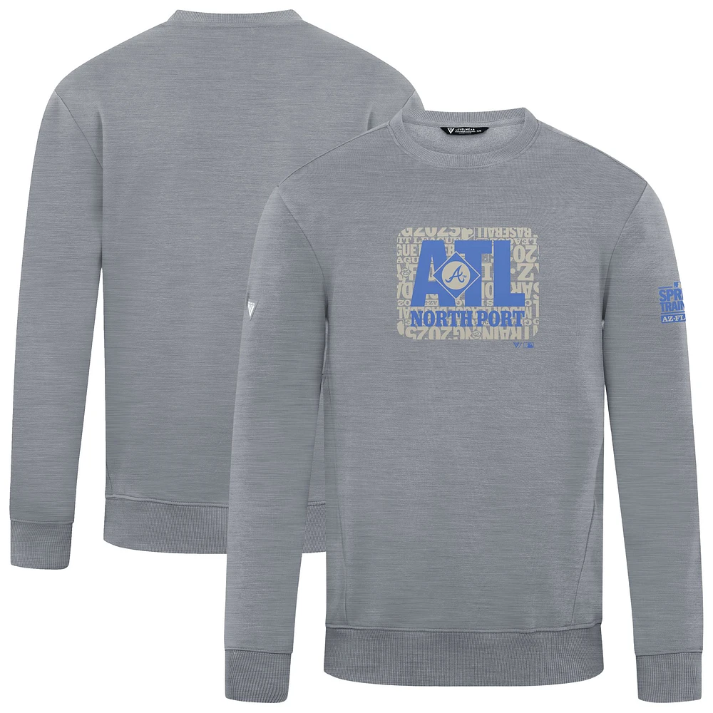 Men's Levelwear Gray Atlanta Braves Zane Spring Training Pullover Sweatshirt