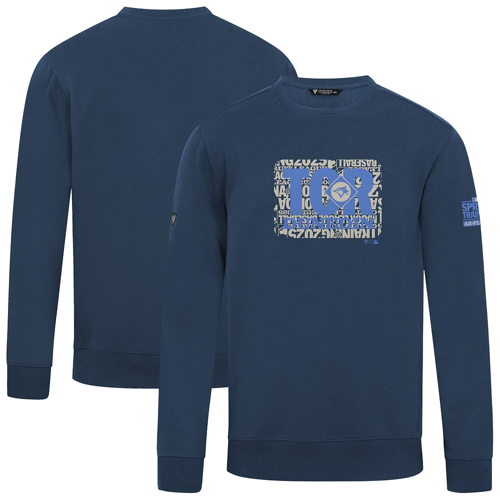 Men's Levelwear Navy Toronto Blue Jays Zane Spring Training Pullover Sweatshirt