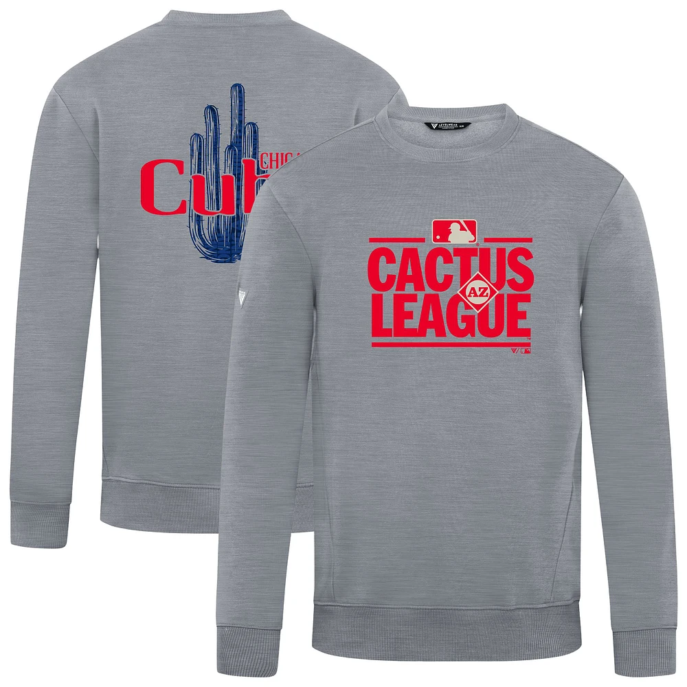 Men's Levelwear Gray Chicago Cubs Zane Spring Training Pullover Sweatshirt