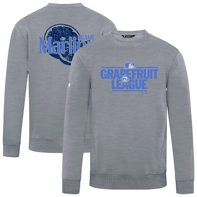 Men's Levelwear Gray Miami Marlins Zane Spring Training 2 Pullover Sweatshirt