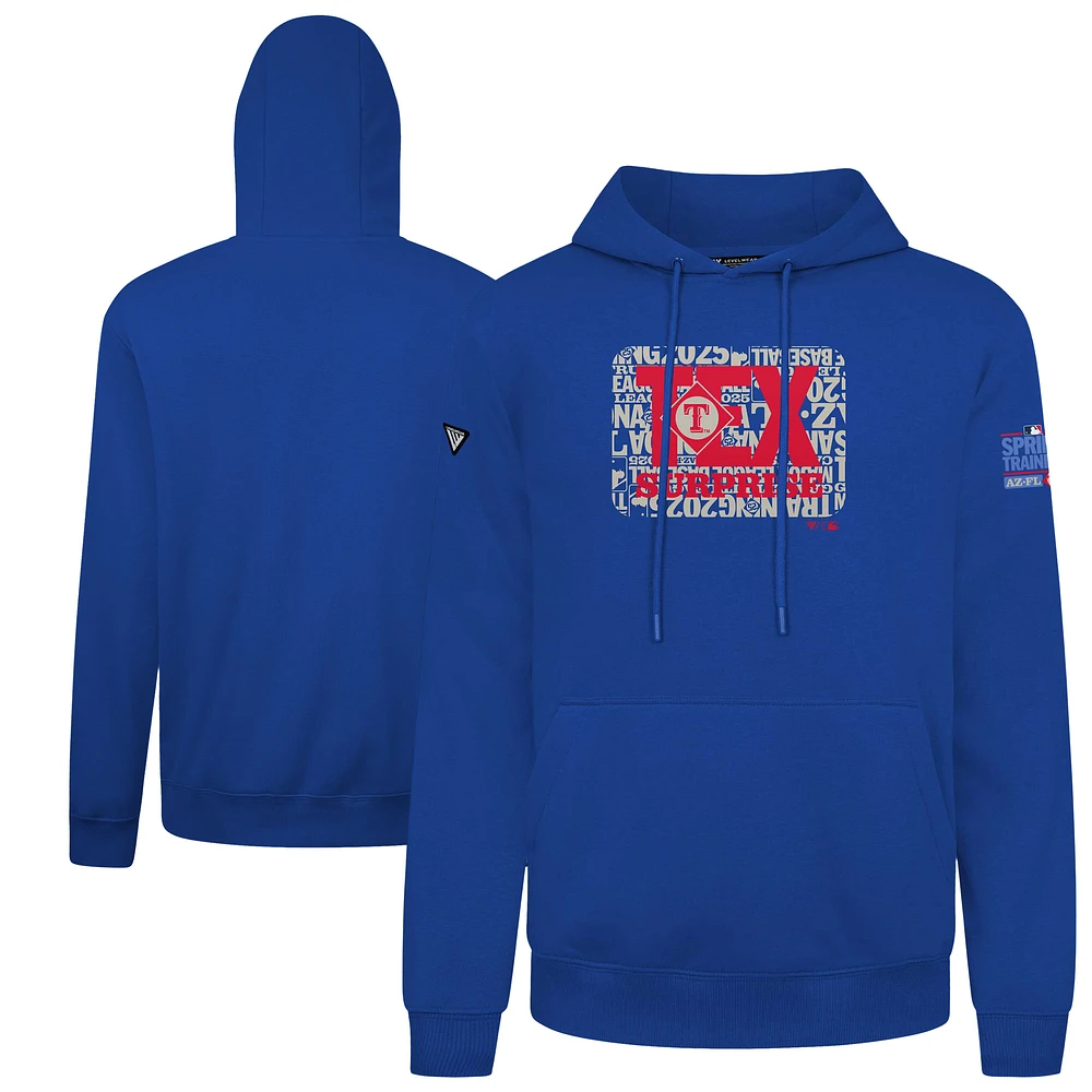 Men's Levelwear Royal Texas Rangers Podium Spring Training Pullover Hoodie