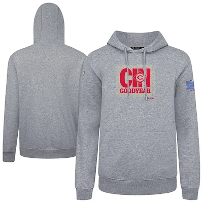 Men's Levelwear Gray Cincinnati Reds Podium Spring Training Pullover Hoodie