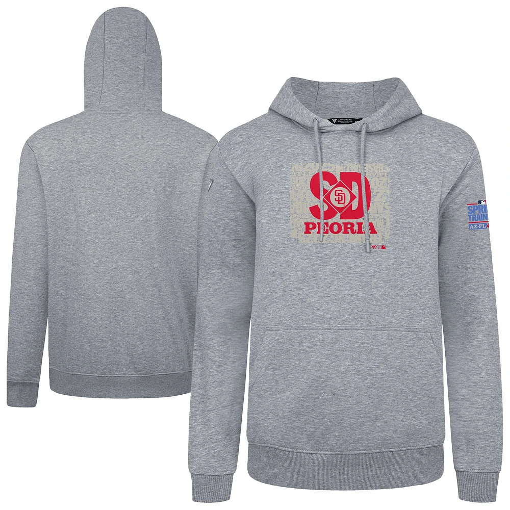 Men's Levelwear Gray San Diego Padres Podium Spring Training Pullover Hoodie