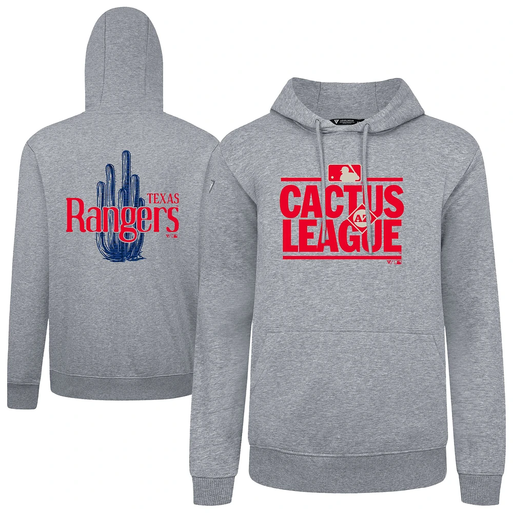 Men's Levelwear Gray Texas Rangers 2025 Spring Training Podium Pullover Hoodie