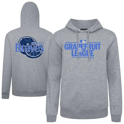 Men's Levelwear Gray Atlanta Braves 2025 Spring Training Podium Pullover Hoodie