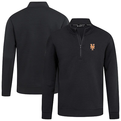 Men's Levelwear Black New York Mets Cushion Insignia 2.0 Quarter-Zip Pullover
