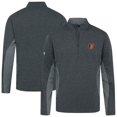 Men's Levelwear Heather Black Baltimore Orioles Waffle Insignia 2.0 Quarter-Zip Pullover