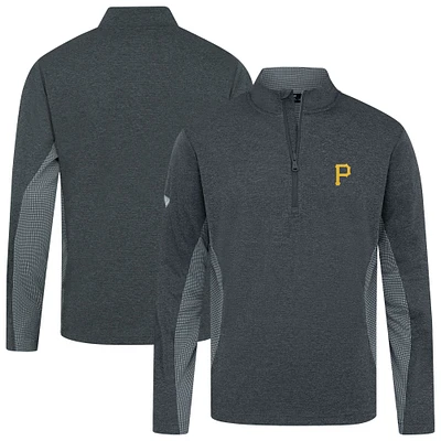 Men's Levelwear Heather Black Pittsburgh Pirates Waffle Insignia 2.0 Quarter-Zip Pullover